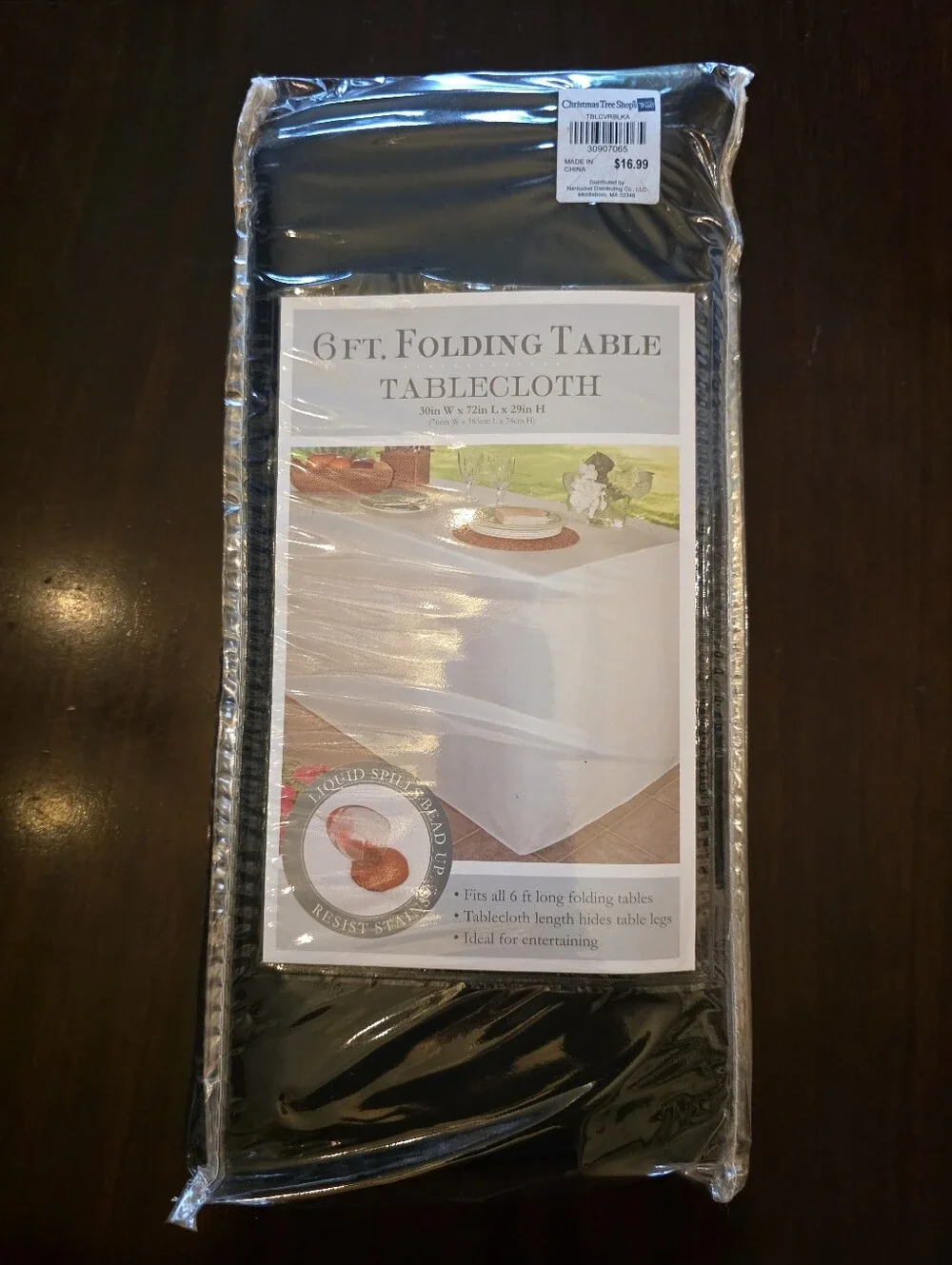6 ft Folding Table Tablecloth - Black